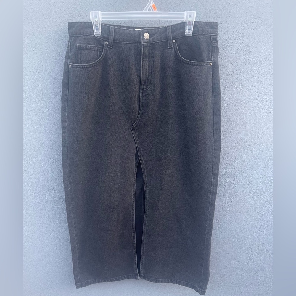 Cotton:On Women's Bailey Denim Maxi Skirt with Slit Graphite Black - Picture 3 of 11